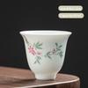 1 Pcs Chinese Handmade Ceramic Teacup Exquisite Hand-painted Flowers Tea Bowl Meditation Cup Porcelain Tea Set Master Cup