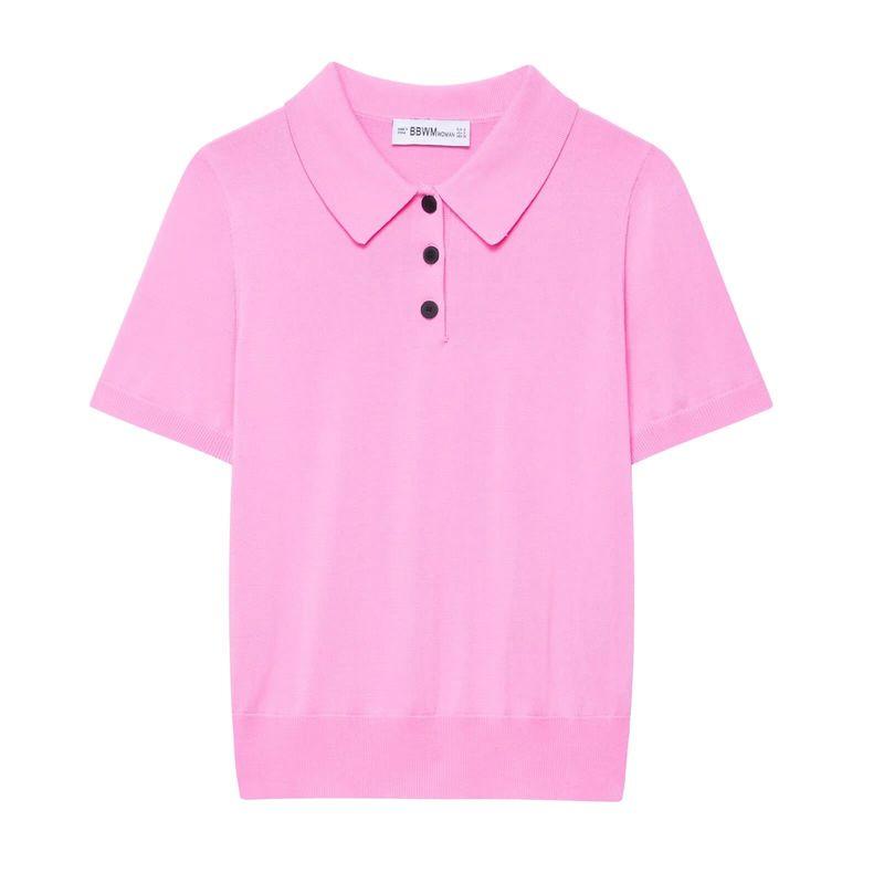 Zbzr Spring New Women clothes Western Style Fashion Temperament Short sleeve Knitted Polo Shirt Collar Top 2142019