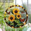 Acrylic Sunflower and Monarch Butterfly Suncatcher Stained Glass Effect Window Hanging Ornament Flower Lover Gifts