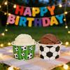 10Pcs High Quality Disposable Soccer Theme Bowls Football Printed Versatile Dessert Ice Cream Bowls Snacks Cups Party Supplies