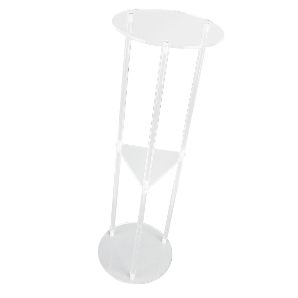 Side Table Modern Stable 3 Tier Round Acrylic Drink Table for Living Room Bedroom Bedside Transparen