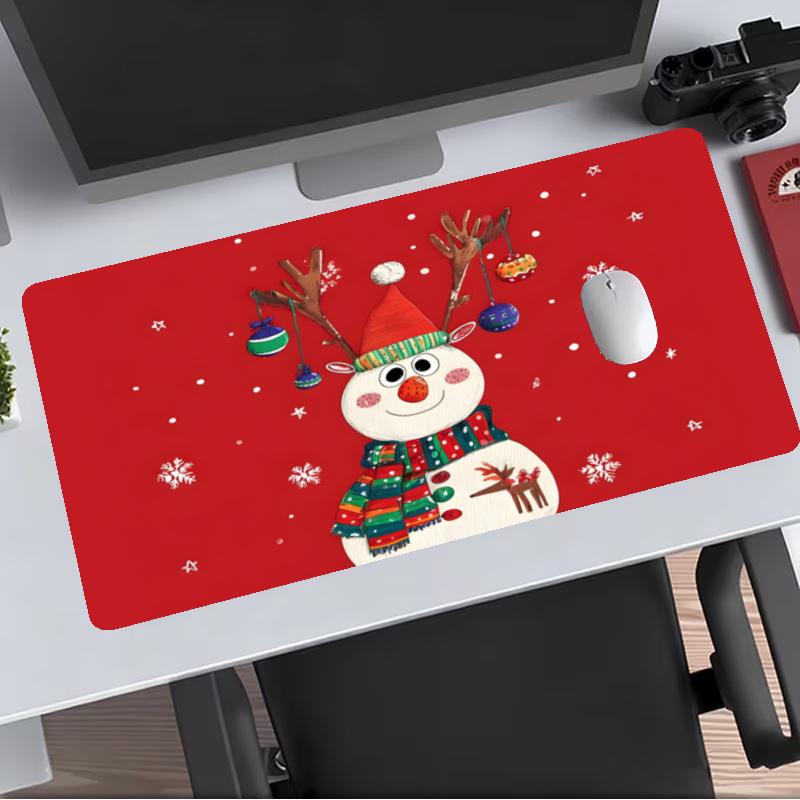 Christmas Extended Gaming Mouse Pad with Stitched Edges NonSlip Rubber Base Waterproof Desk Mat for Computer Laptop Office Gaming