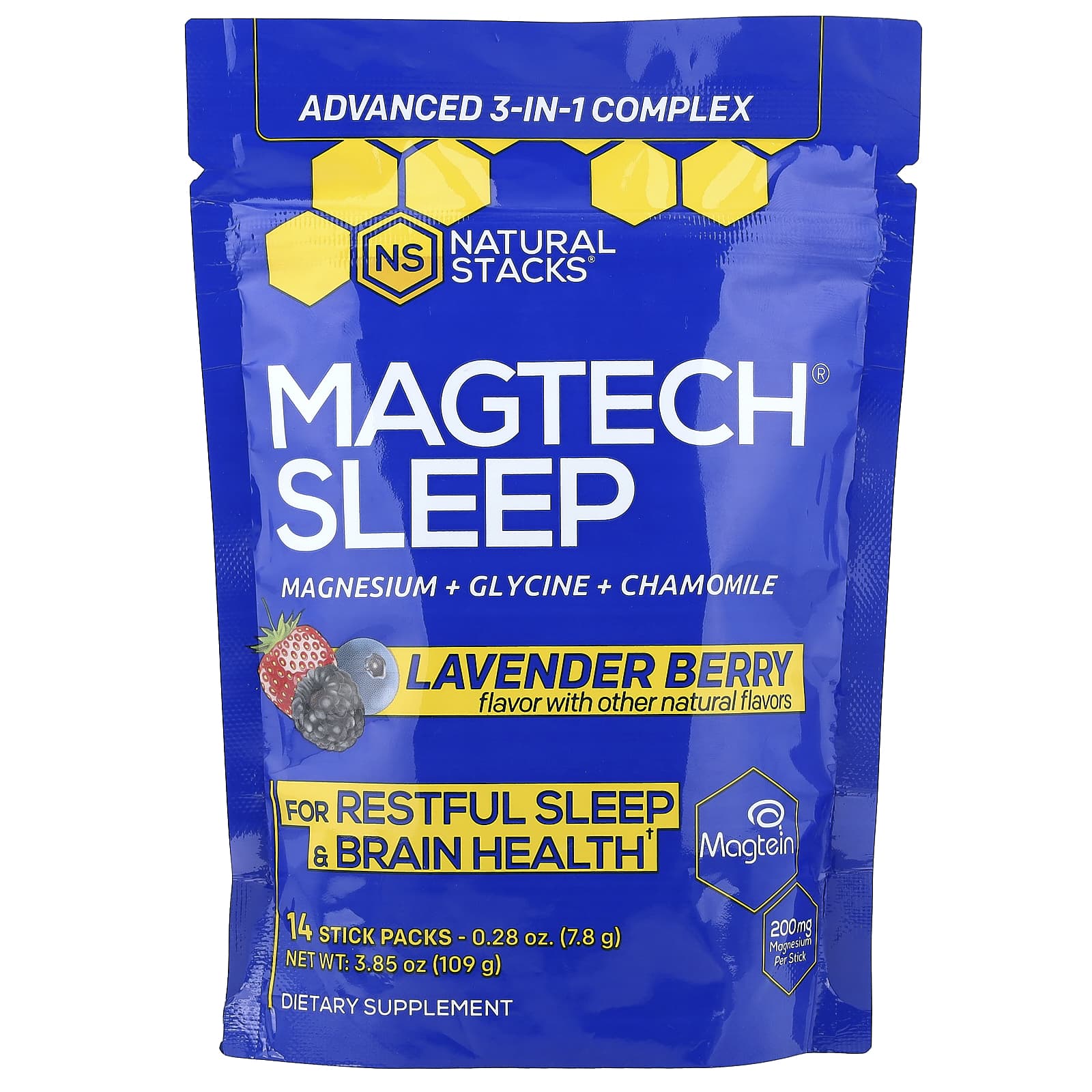 

Natural Stacks, Magtech® Sleep, Lavender Berry, 14 Stick Packs, 7.8g (0.28oz) Each