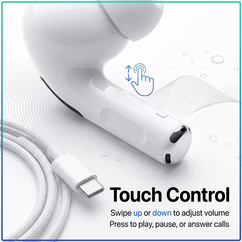 Air Pro 2 Kabellose TWS-Kopfhörer Räumliches Audio Touch-Steuerung IP54 Staub- und Schweißresistent Bluetooth-Headset Mit Typ-C-Ladekabel 1:1