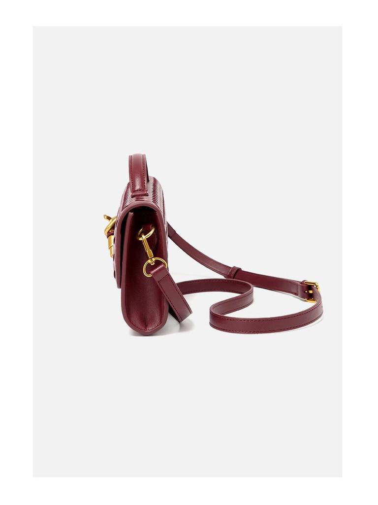 Trendy Handmade Woven Leather Baguette Bag - Women's Solid Color Accordion Design