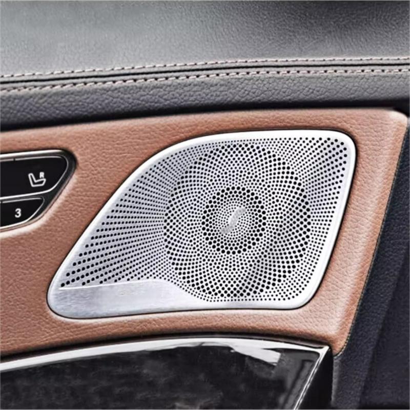 Car Horn Cover Door Horn Protective Cover A-pillar tweeter Horn Cover Stainless Steel For Mercedes Benz S Class W222 2014-