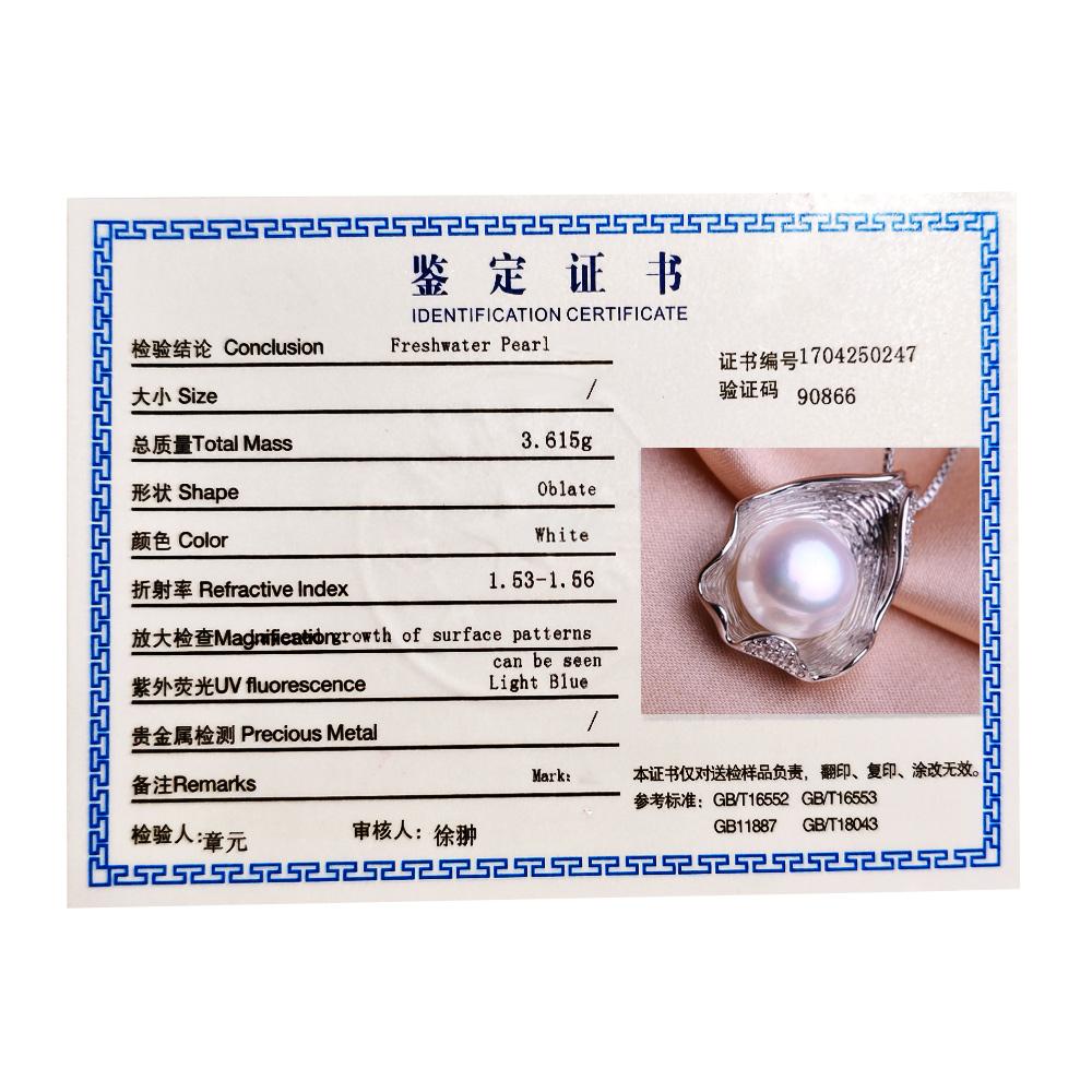 seniko 10-11mm Freshwater Pearl Necklace CZ Cubic Zirconia Fashion Shell Design Necklaces For Women