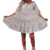 Spring/Summer 2023 Sequin Half-Sleeve Ruffle Dress