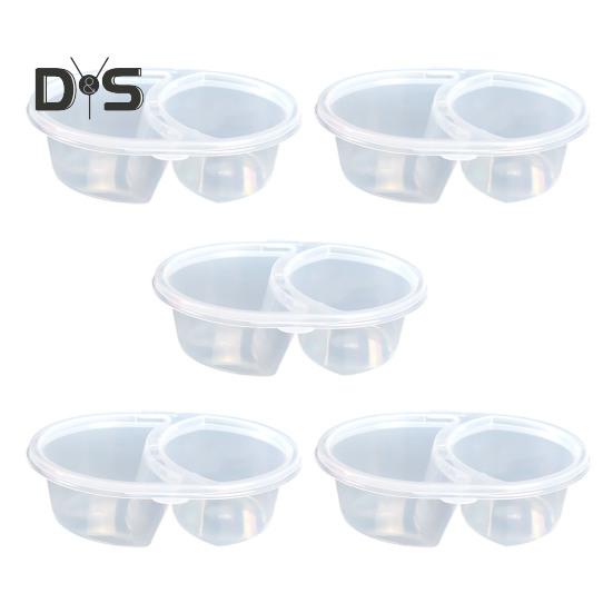 5/10/15/25Pcs Seasoning Box Disposable And Reusable Leak-Proof Lid Double Compartment Condiment Container for Condiment Dip Sauce Sampling And Travel