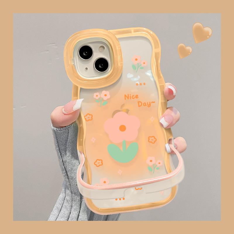 

Подходящий для Apple 15 Прозрачный чехол для мобильного телефона на лето IPhone 14 Мазки Цветы 13 Волнистый край Невидимый Двойной кронштейн 12 Honor 200 Pro