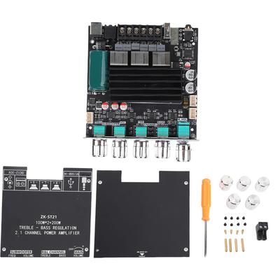 Bluetooth 5.1 Power Amplifier Board 2.1 Channel 100W+100W+200W Digital Sound Power Subwoofer