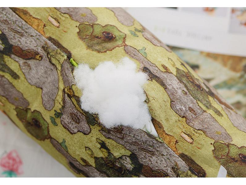 Creative Tree Stump Plush Cushion - Colorful Simulated Wood Design Pillow and Toy