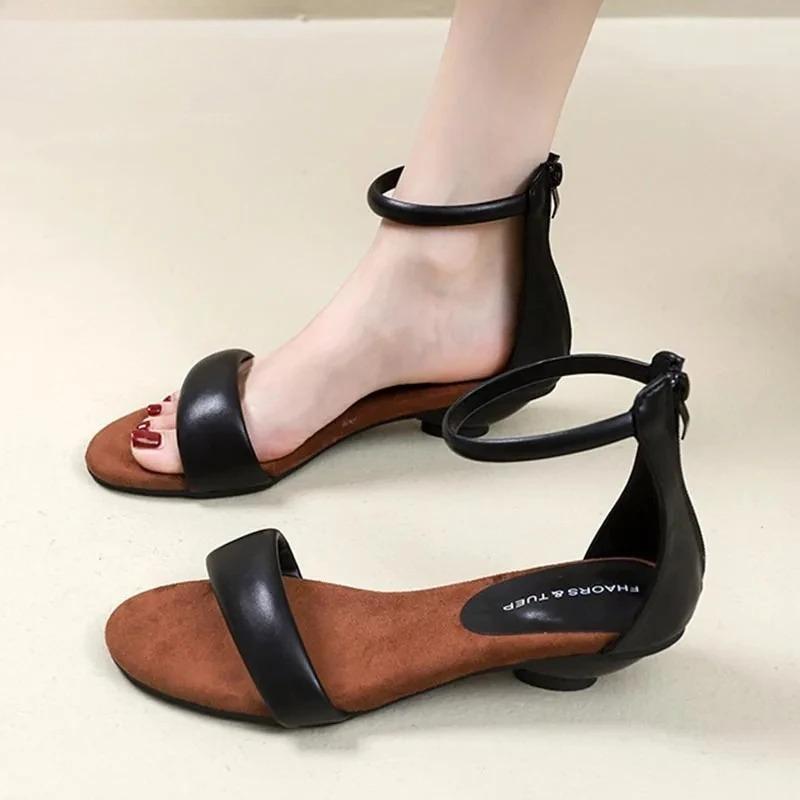 Fashion Heeled Sandals Women Leopard Chunky Shoes Fashion Designer New 2025 Summer Slippers Trend Casual Walking Zapatillas De Mujer