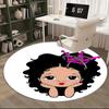 Pink Crown Afro Girl Chair Mat - Round Carpet for Home Decor, Sofa Rug, Office Mat, Gift for All Rooms0512b