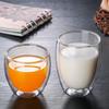 Household Borosilicate Glass Coffee Cup, Water Cup, Juice Cup, Milk Cup, Double-Layer Transparent Glass Egg-Shaped Cup