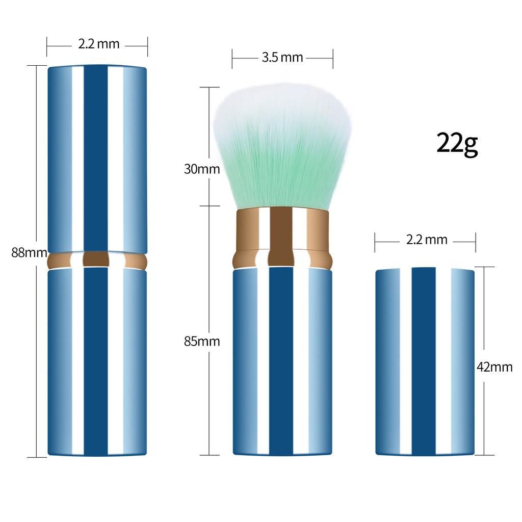 Portable travel single telescopic brush loose powder brush soft makeup brush small blush brush beauty tool