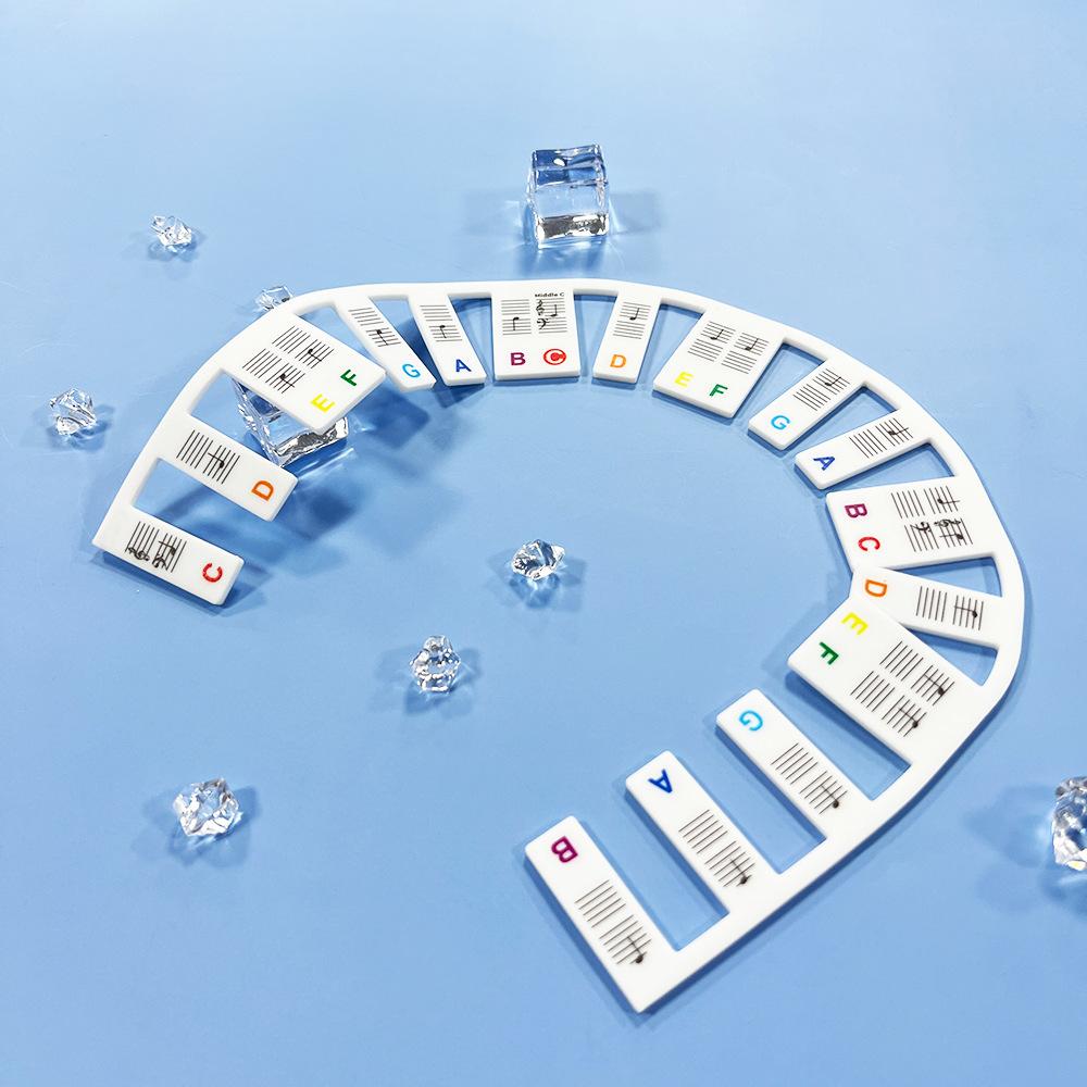 61-key Piano Keyboard Music Note Pad Mat Silica Gel Removable Piano Keyboard Note Labels Finger