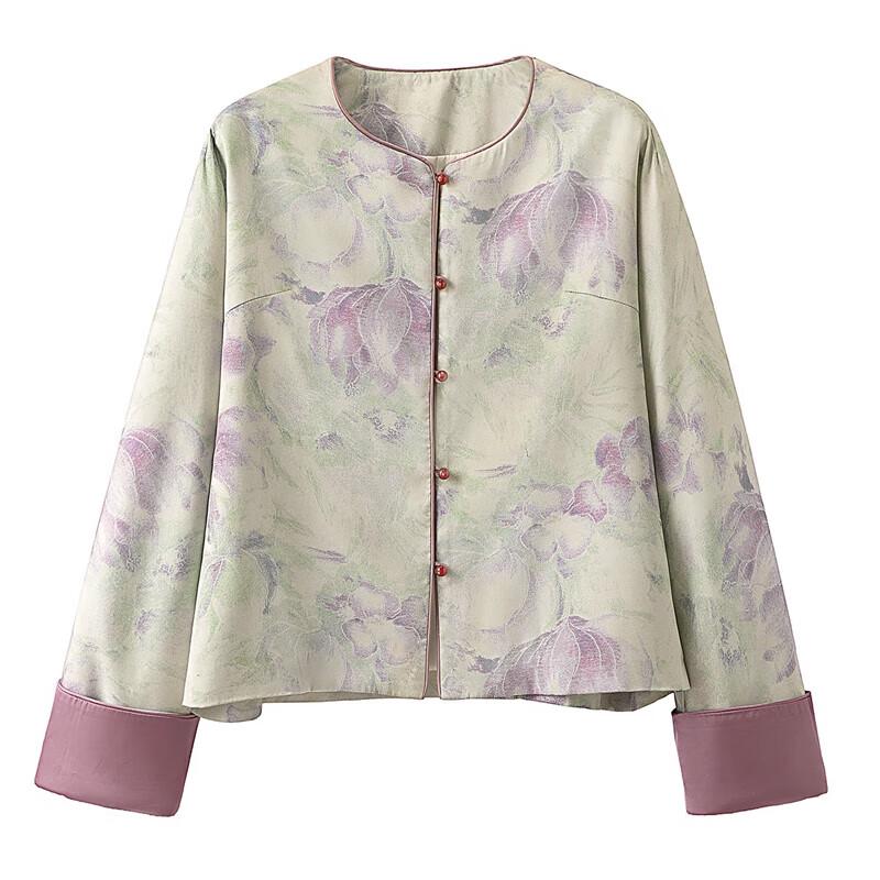 

Женский кардиган на одной пуговице с цветочным жаккардовым узором XL