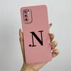 For Xiaomi Redmi Note 10 5G Case Redmi Note 10T 5G Cover M2103K19G Cute Initial Letters Square Phone Case Shockproof Back Cover