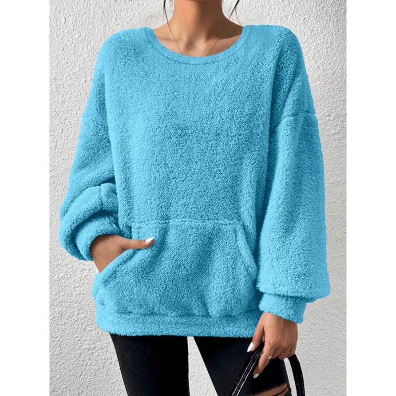 2025 New Autumn and Winter Casual Fashion Solid Color Long-sleeved Sweatshirt