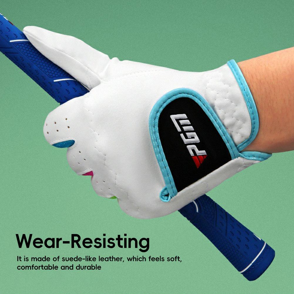1Pair PGM Authentic Men's Golf Gloves Breathable Leather Sheepskin Left Hand Anti-skid Beginner Practice Accessories