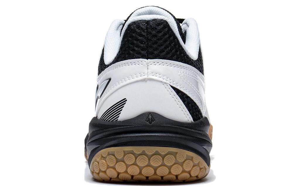 Li Ning Seamless Textile, Synthetic Leather Abrasion Resistant Breathable Low Top Badminton Shoes Unisex White Black AYTT025-1