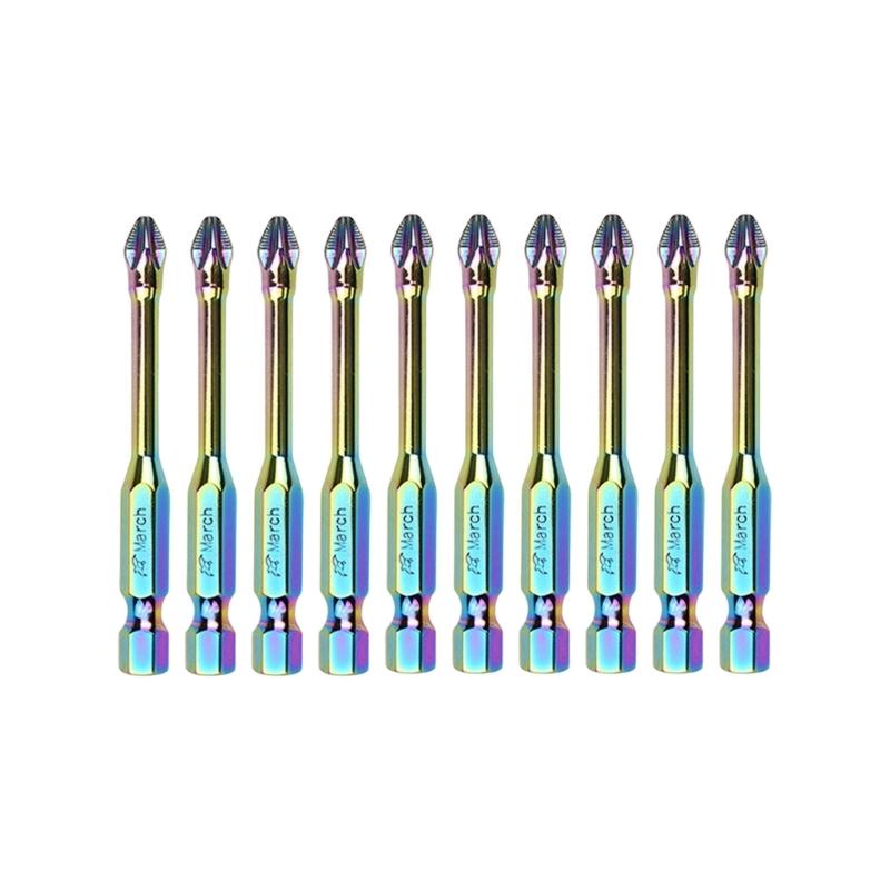 6/10/20Pcs Antislip Screwdriver Bit 1/4inch Hexagonal Shank Magnetic Crossing Screwdriver Bit Set Bit Attachment