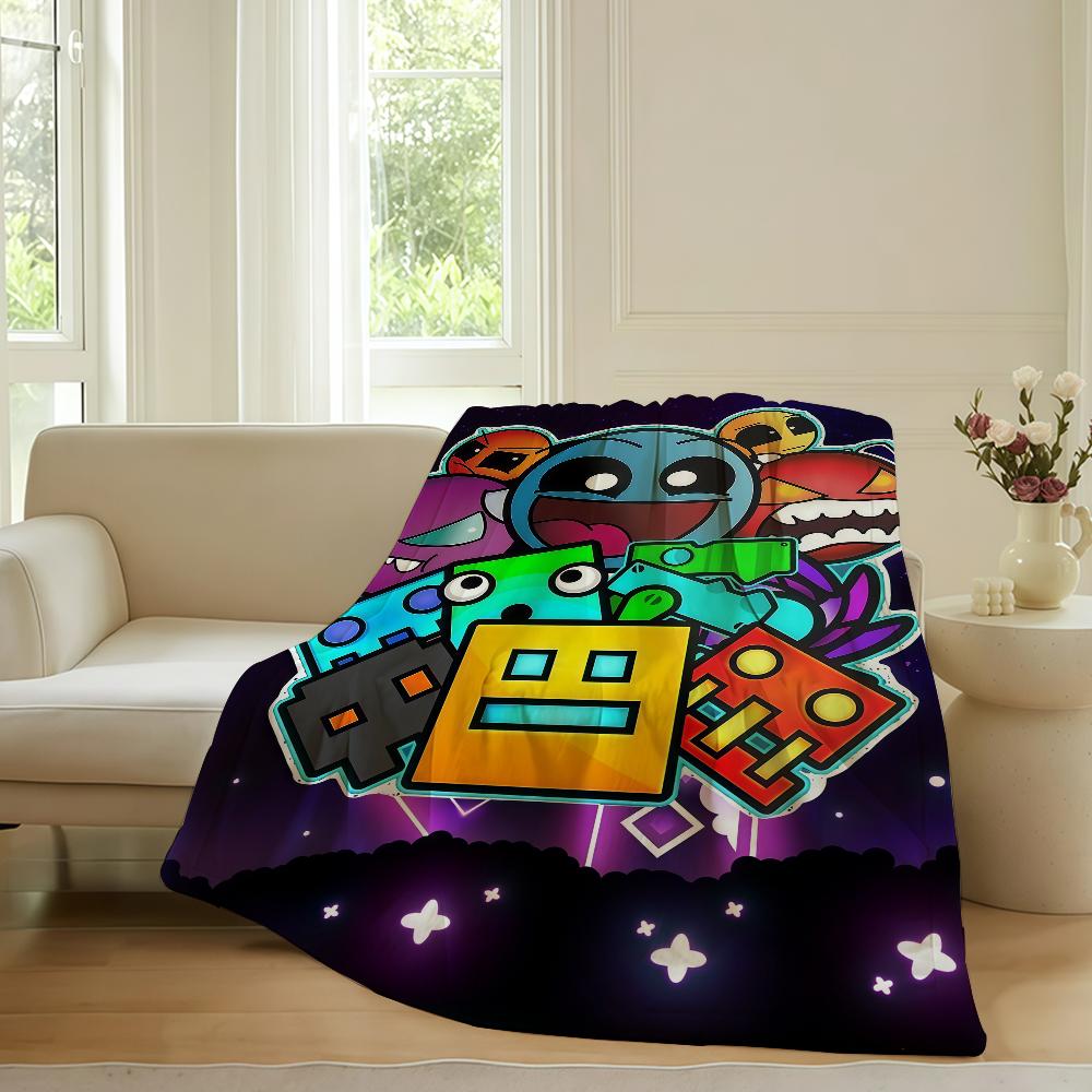 Video game G Geometry D Dash Blanket For Sofa Office Bed Plane Travel Sleep Read Relax Camping Soft And Warm