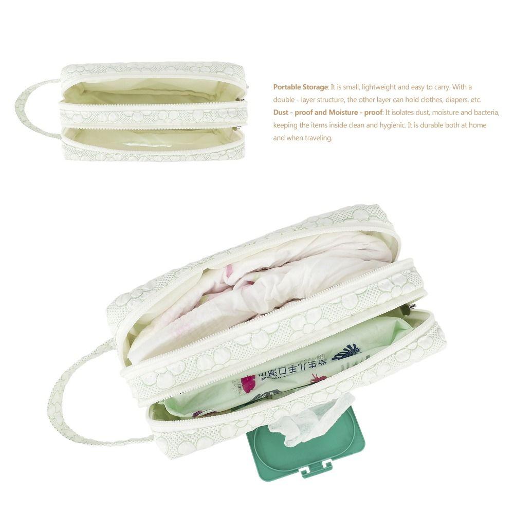 Flower Pattern Baby Diapers Storage Pouch Paper Towel Diaper Handbag  Travel Accessories