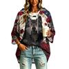 Women's Halloween Print Hooded Pullover Top with 3/4 Sleeves
