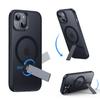 For iPhone 15 Case Compatible with MagSafe Rotating Straight Kickstand TPU+PC Matte Phone Cover