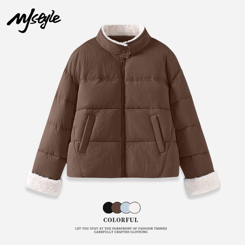 MJ STYLE Women's Stand Collar Loose Fit Padded Jacket