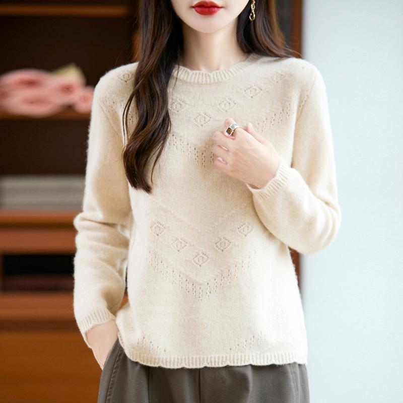 Dámský kašmírový svetr Kašmír Qinghe 30% kašmír 70% vlna podzimní a zimní pulovr hřejivý a módní