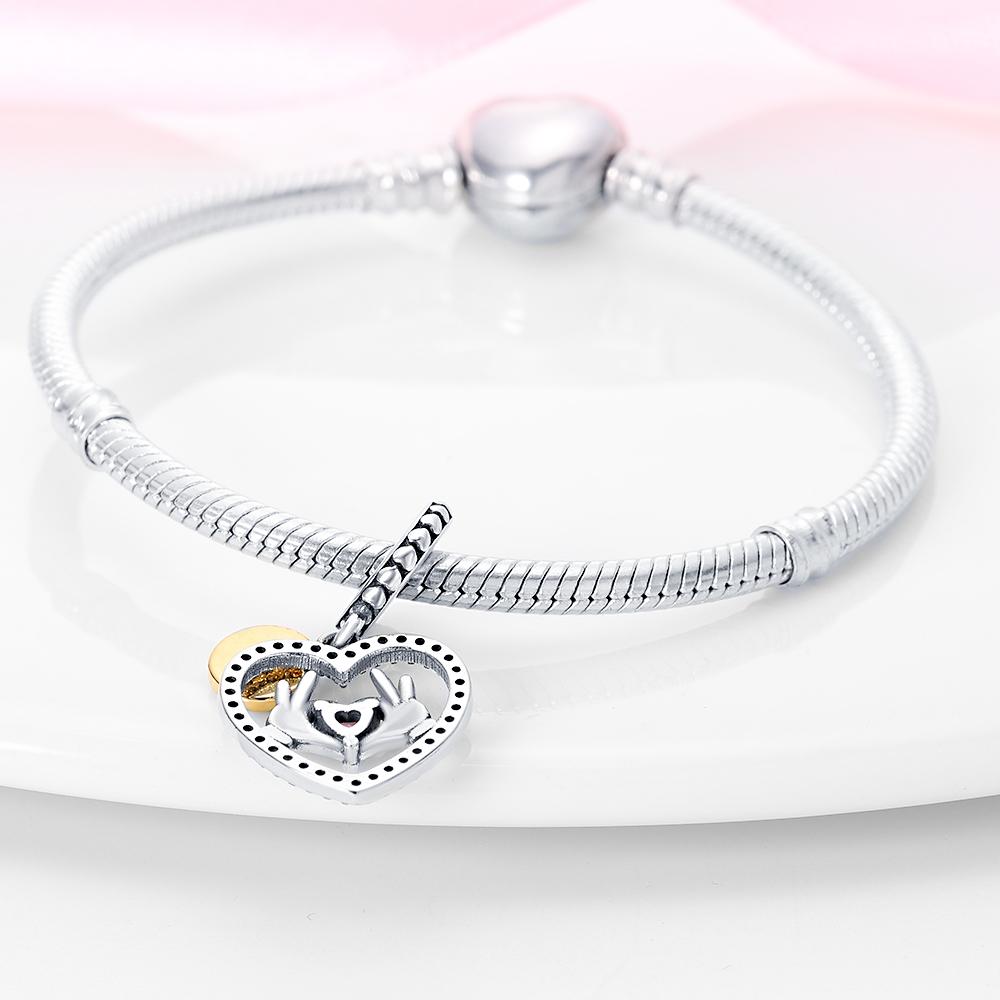 Genuine Charm Copper Love Heart Bead Fits Charm Plata Bracelet For Women Women Jewellery Crafting DoItYourself