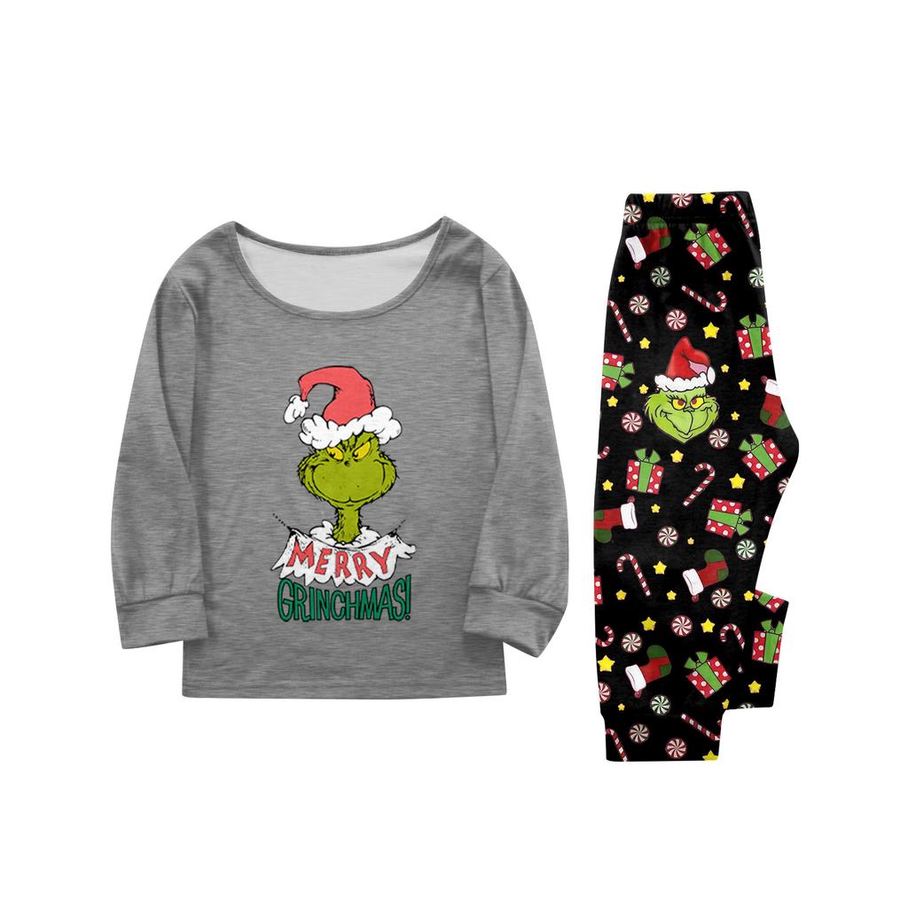 Christmas Prints Family Matching Long Sleeve Tops+Pants Set Family Matching Sets