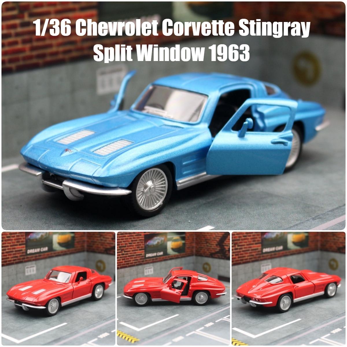 1/36 Corvette Stingray 1963 Игрушечная модель автомобиля для детей RMZ CiTY Литая — фото 7