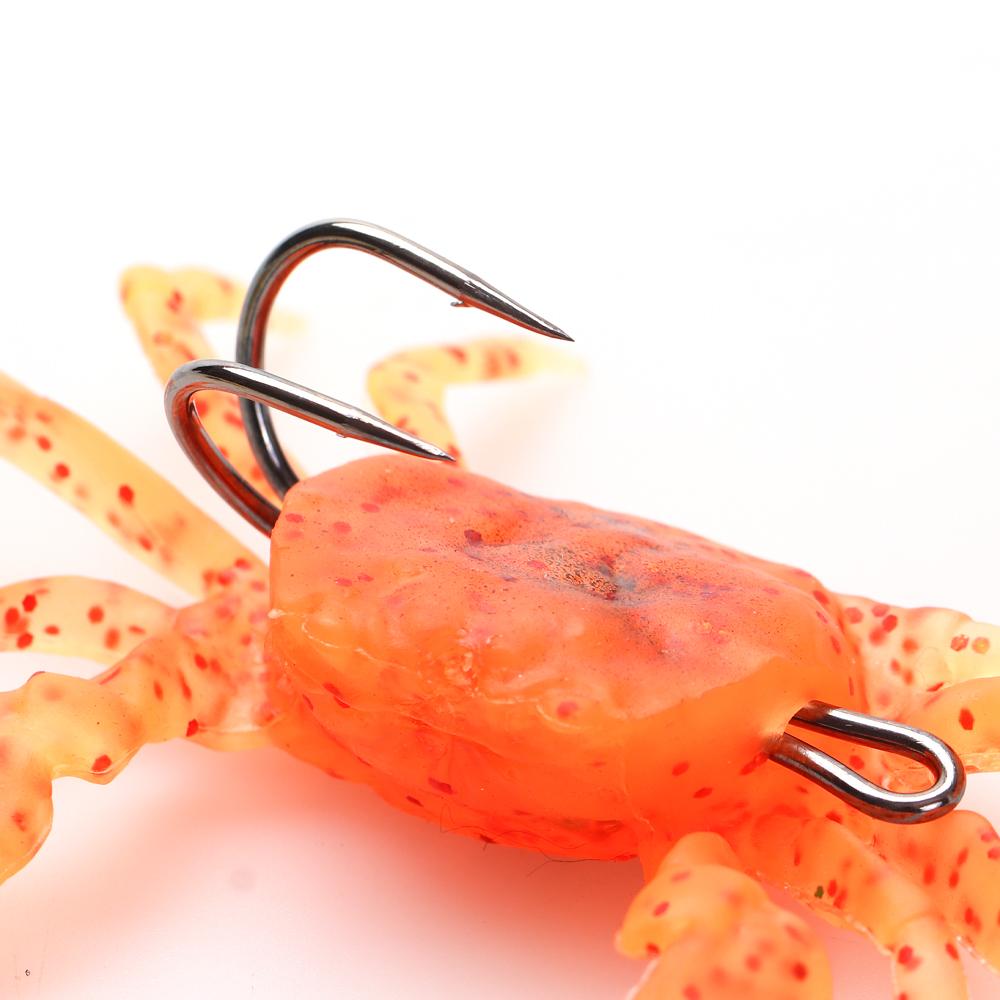 3 PZ/6 PZ Esca da Pesca Morbida Realistica 3D a Forma di Granchio - Antialga per Acqua Salata/Dolce per Persico Spigola, Cernia, Sgombro - Azione di Nuoto Lento e Laterale