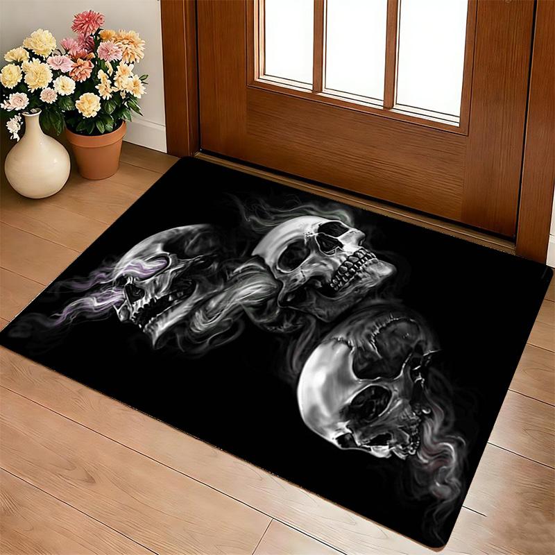 Skull Smoke Living Room Nonslip Area Rug Soft Carpet For Bedroom Game Playroom Sofa Office Home Decor Doormat Christmas Gift C9302559