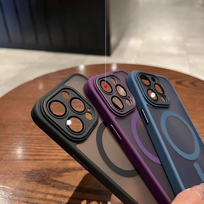 Applicable To IPhone 16 Matte Skin sensitive Magnetic Suction Phone Case Apple 15 Promax Comes with Lens Film Protective Case 13
