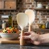 Non-stick Silicone Rice Spoon with Anti-slip, Heat-resistant Wooden Handle