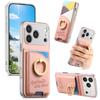 Luxury Ring Holder Cards Solt Leather Case for iPhone 18 Pro Max 17 16 15 14 13 Plus Shockproof Camera Protection Stand Cover