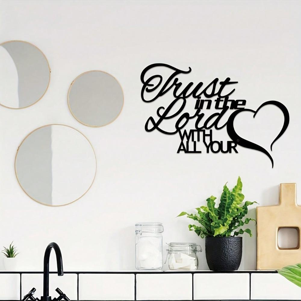 Iron Wall Art Trust in The Lord with All Your Heart Christian Home Decor Scripture Valentine Gift