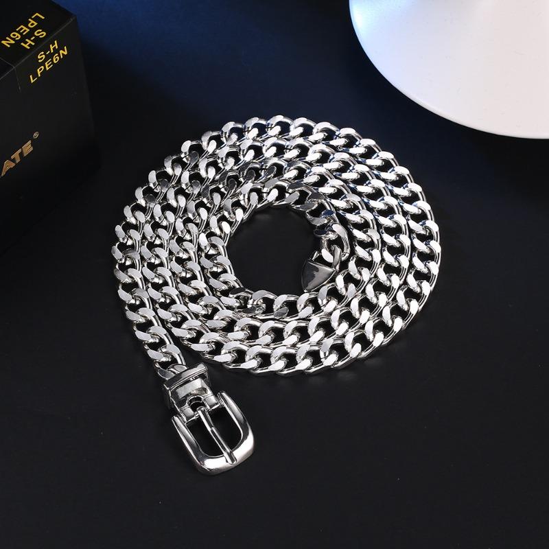

Simple chunky chain fashion belt body chain - edgy punk versatile metal waist chain серебряный