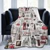 Union Jack Flag Of The UK Blankets Flannel British London Symbols Soft Throw Blanket for Airplane Travel Quilt Portable