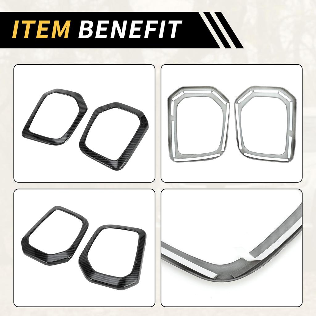 REPAIROCK 1 Set Fog Light Grille Cover Trim Front Lower Bumper Fog Light Cover