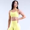 Sutiã de Yoga Sem Costura de Alta Elasticidade com Costas Cruzadas de Tiras Finas - Estilo Europeu e Americano Regata Roupa Fitness