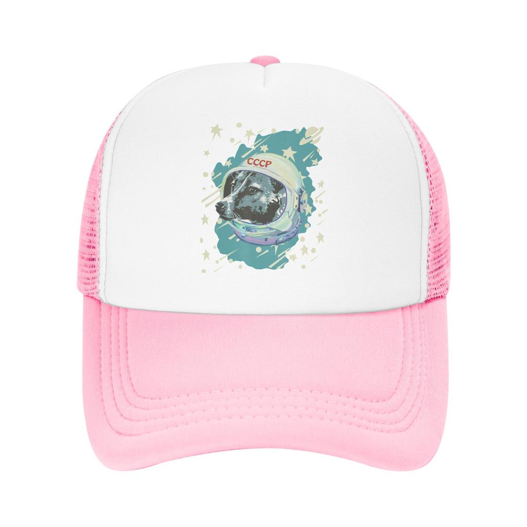 Laika Dog Sputnik Space Dog Space Travel USSR CCCP Mesh Baseball Cap Unisex HipHop Sun Hats Hat Breathable Summer Trucker Caps