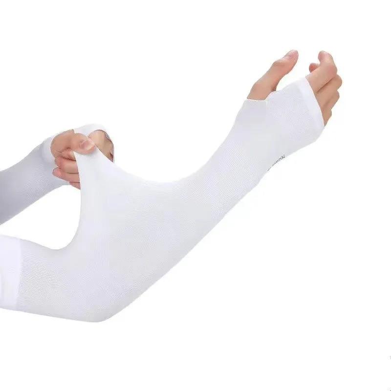 Uv Protection Arm Sleeves Summer Sunscreen Cooling Ice Silk Long Sleeve Gloves For Golf Riding Sports Outdoor