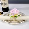 Decorative Fabric Rose Rings for Events Artificial Napkin Ring, Pink Flower Holder, Rustic Elegant Table Decor Western Restaurants Ring Farmhouse