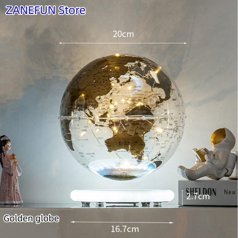 8inch Magnetic Levitating Globe 20cm Transparent Globe Lamp LED Light ABS Globe Home Office Decoration Creative Christmas Busine
